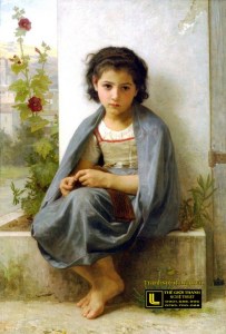 tranh-son-dau-co-dien-Bouguereau_The_Little_Knitter_(1882) 